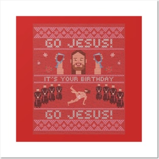 Jesus Birthday Ugly Sweater Posters and Art